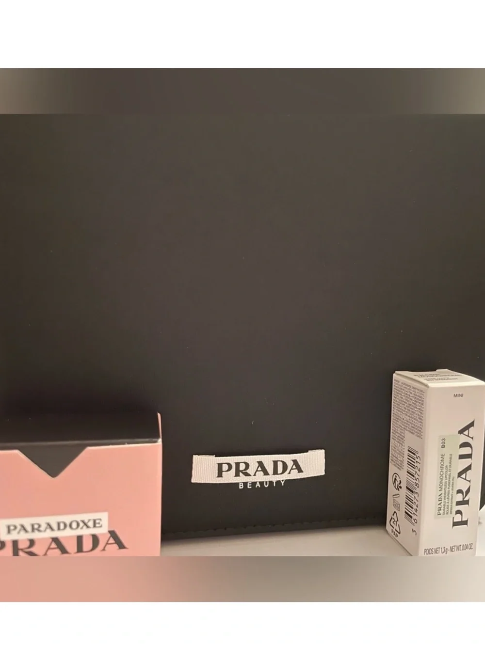 Prada Pink and Black Makeup Case with beauty bundle
